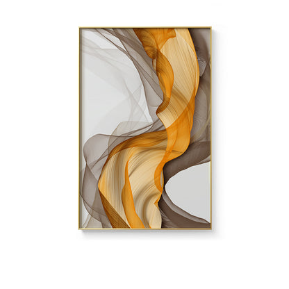 Abstract Yellow Grey Canvas Painting | Modern Wall Art