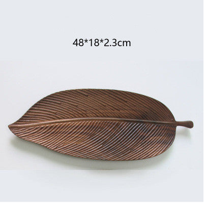 Handmade Solid Wood Dim Sum Snack Fruit Leaf Tray