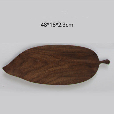 Handmade Solid Wood Dim Sum Snack Fruit Leaf Tray