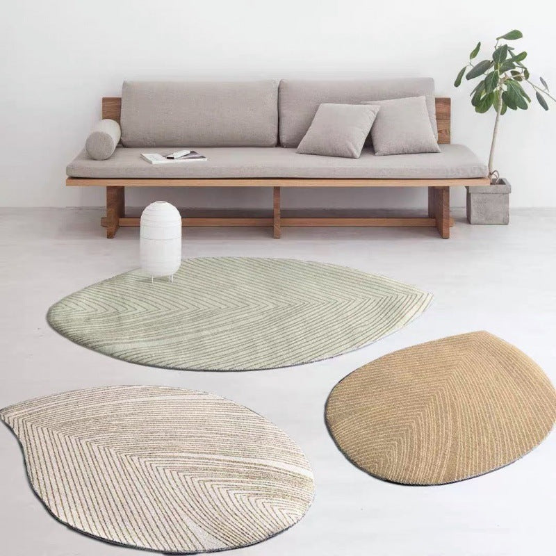 Leaf Shaped Bedside Carpet | Stylish Bedroom Décor