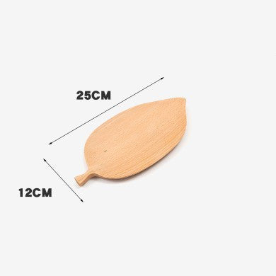 Handmade Solid Wood Dim Sum Snack Fruit Leaf Tray